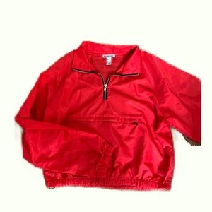 Red athletic pullover